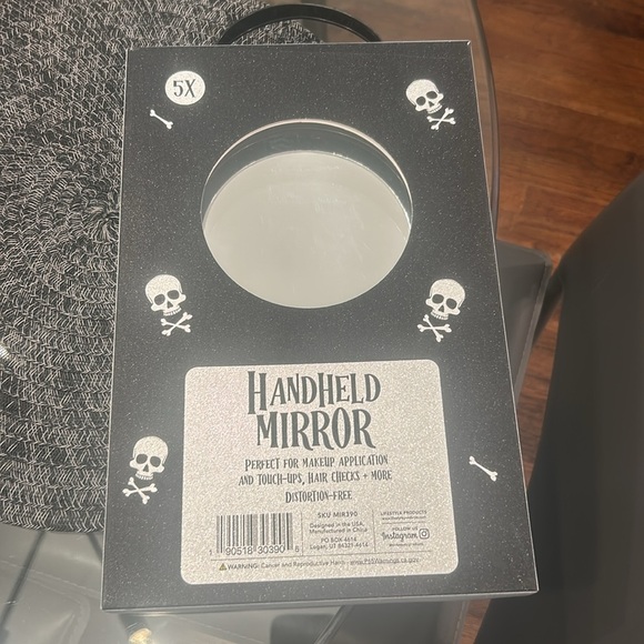 Rhinestone Skull Handheld Mirror - Picture 2 of 3